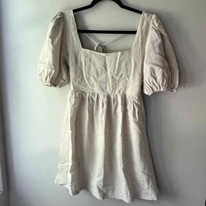 Altar'd State Cream Puff Sleeve Mini Dress